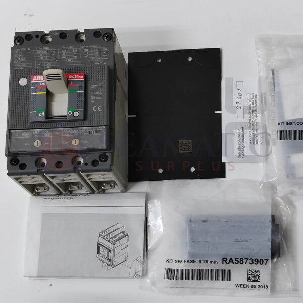ABB MCCB 3P 63A, SACE TMAX XT2N 160, Ui=1000v, Uimp=8Kv, Ue=230/240V