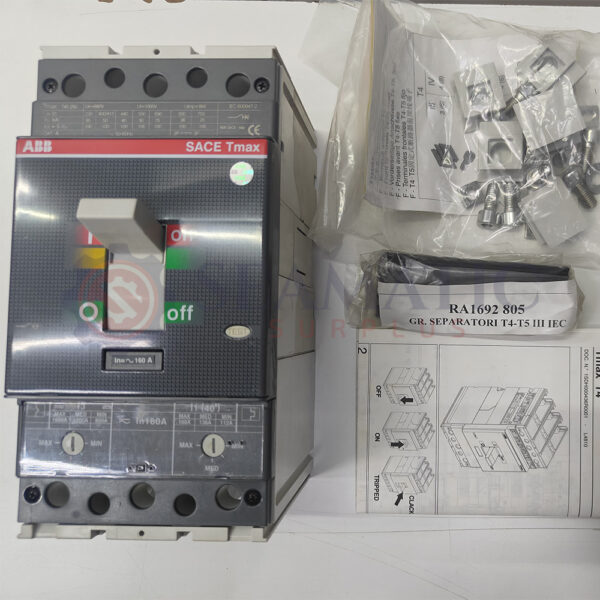 ABB MCCB 3POLE 160A, SACE TMAX T4S 250, Ue=690V, Uimp=8Kv, Ui=1000V