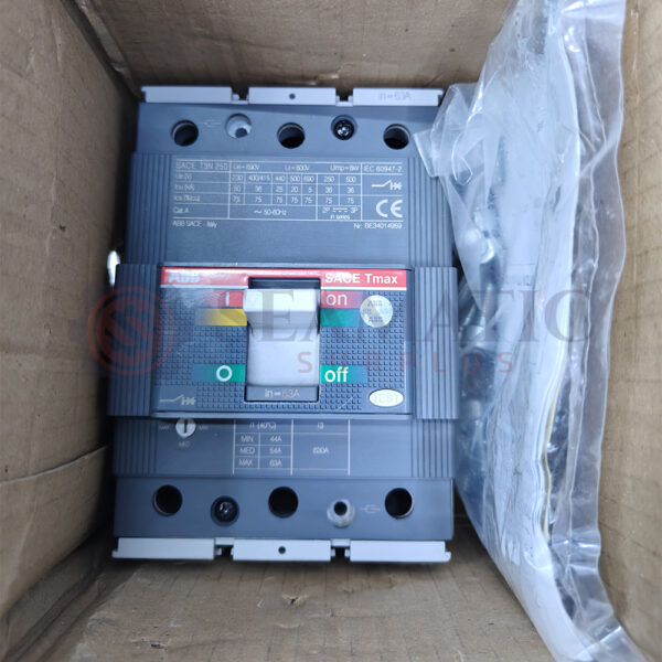 ABB MCCB 63A 3Pole, SACE Tmax T3N 250 , Ui=800v, Uimp=8Kv, Ue=690V