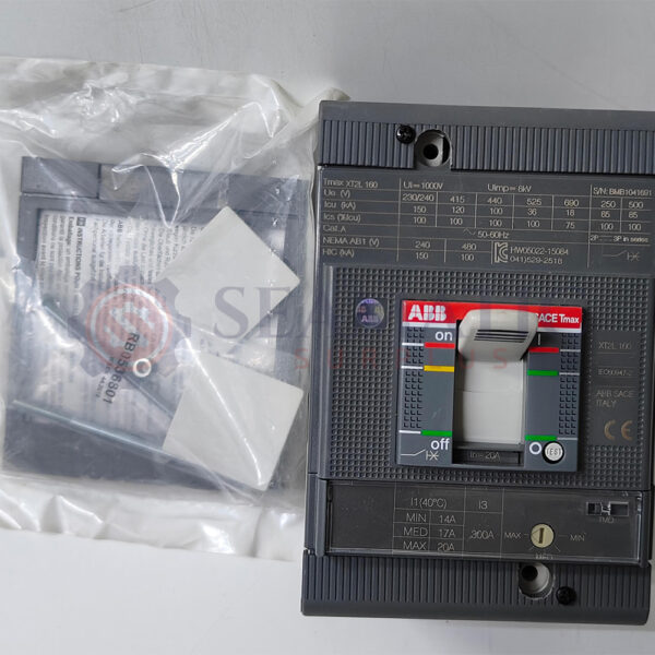 ABB MCCB 3POLE 20A, SACE Tmax XT2L 160, Ui=1000v, Uimp=8Kv, Ue=230/240V