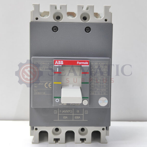 ABB MCCB 3P 63A, SACE FORMULA A1N 125, Ui=690v, Uimp=6Kv, Ue=550V AC