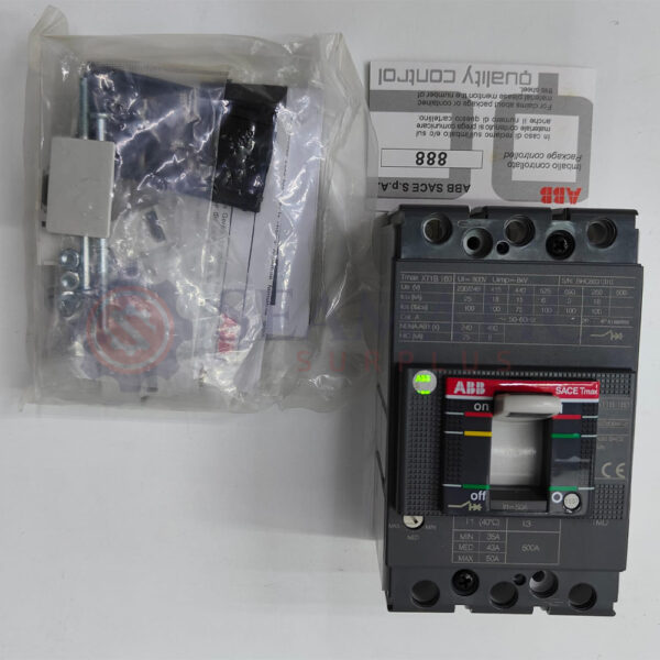 ABB MCCB 3POLE 50A, TMAX XT1B 160, Ui=800v, Uimp=8Kv, Ue=690V