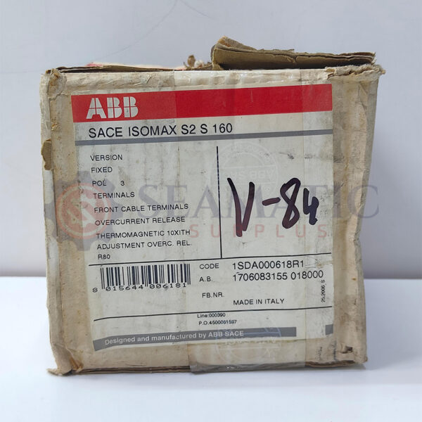 ABB MCCB 3POLE 80A, SACE S2S 160, Ue=690VAC