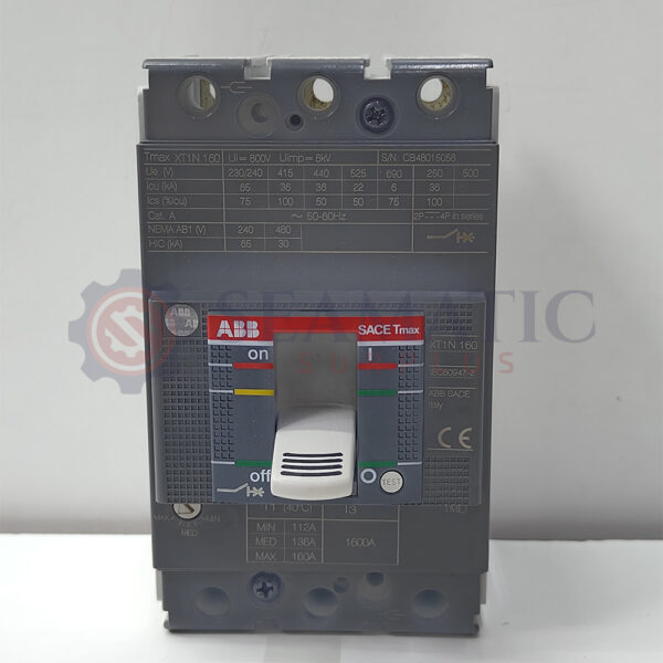 ABB MCCB 3POLE 160A, SACE TMAX XT1N 160, Ui=800v, Uimp=8Kv, Ue=690VAC