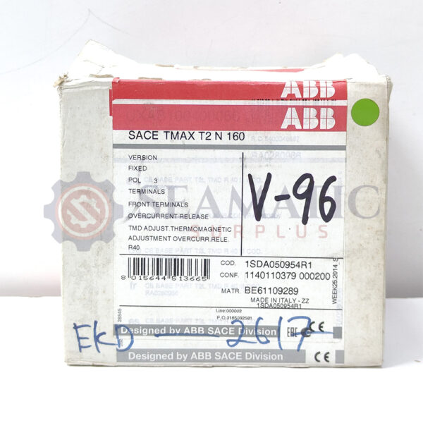 ABB MCCB 3POLE 40A, SACE TMAX T2N 160, Ui=800v, Uimp=8Kv, Ue=690VAC