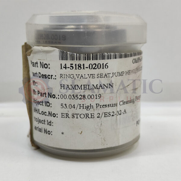 Hammelmann 00.03528.0019 RING VALVE SEAT FOR 53.04 HIGH PRESSURE PUMP