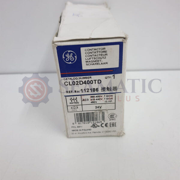 GENERAL ELECTRIC CL02D400TD CONTACTOR 4P 32A 24VDC COIL 10HP