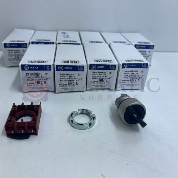 LOT OF 10 PC X GE P9MSMD0N Selector switches with knob, 2 positions