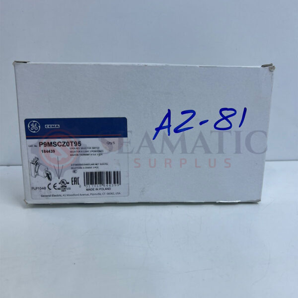LOT OF 5PC X GE P9MSCZ0T95 Selector switches with key 95, 3 positions