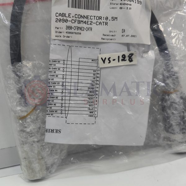 New Allen Bradley 2090-CFBM4E2-CATR, 0.5m Transition Cable