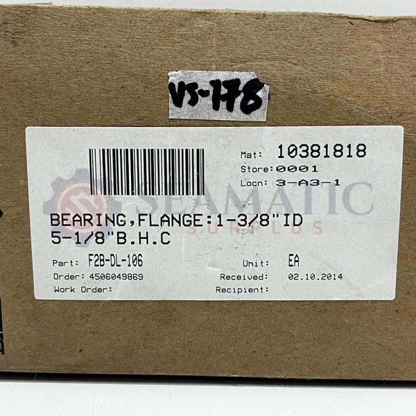 New BALDOR / DODGE 128765 F2B-DL-106 Flange-Mount Bearing Unit