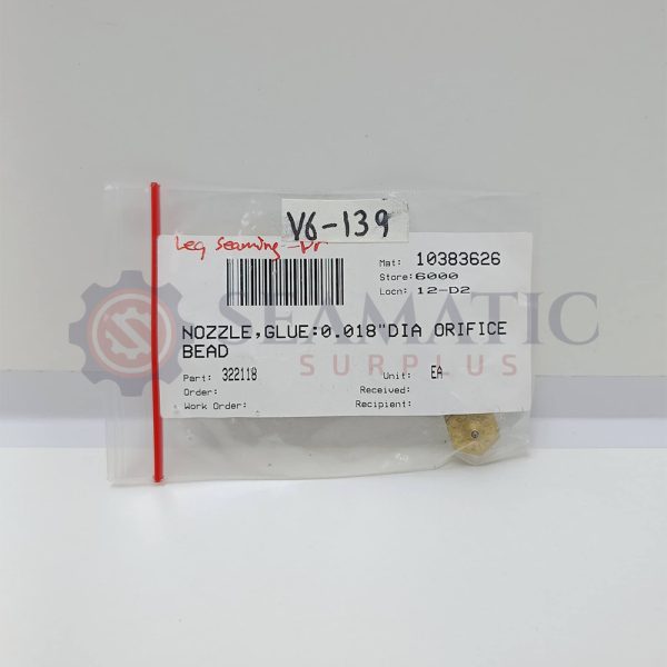 LOT OF 5 PC X NEW NORDSON 322118 NOZZLE .018 DIA