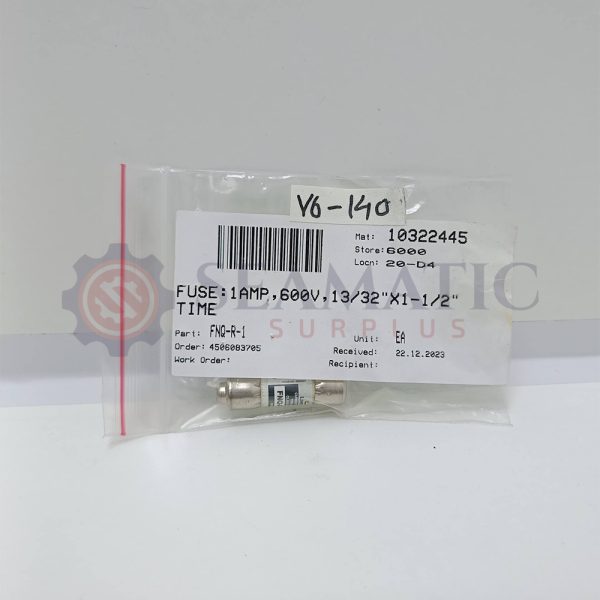 NEW EATON FUSE FNQ-R-1, 1AMP 600VAC IR 200KA