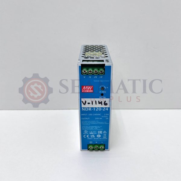 LOT OF 4 PC X MEANWELL NDR-120-24 AC/DC DIN Rail Power Supply