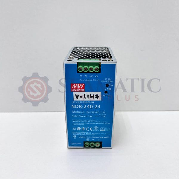 LOT OF 2 PC X MEANWELL NDR-240-24 AC/DC DIN Rail Power Supply